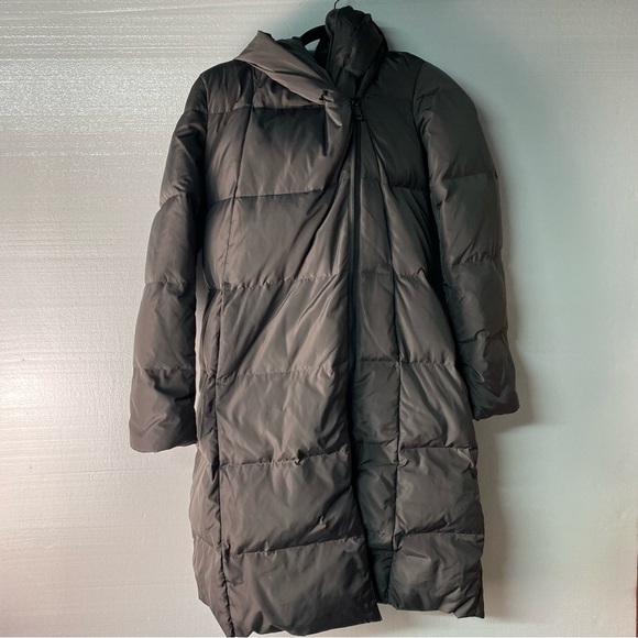 Cole Haan Puffer Coat M Signature Taffeta Down Quilted Oversize Hooded Front Zip - Picture 3 of 12